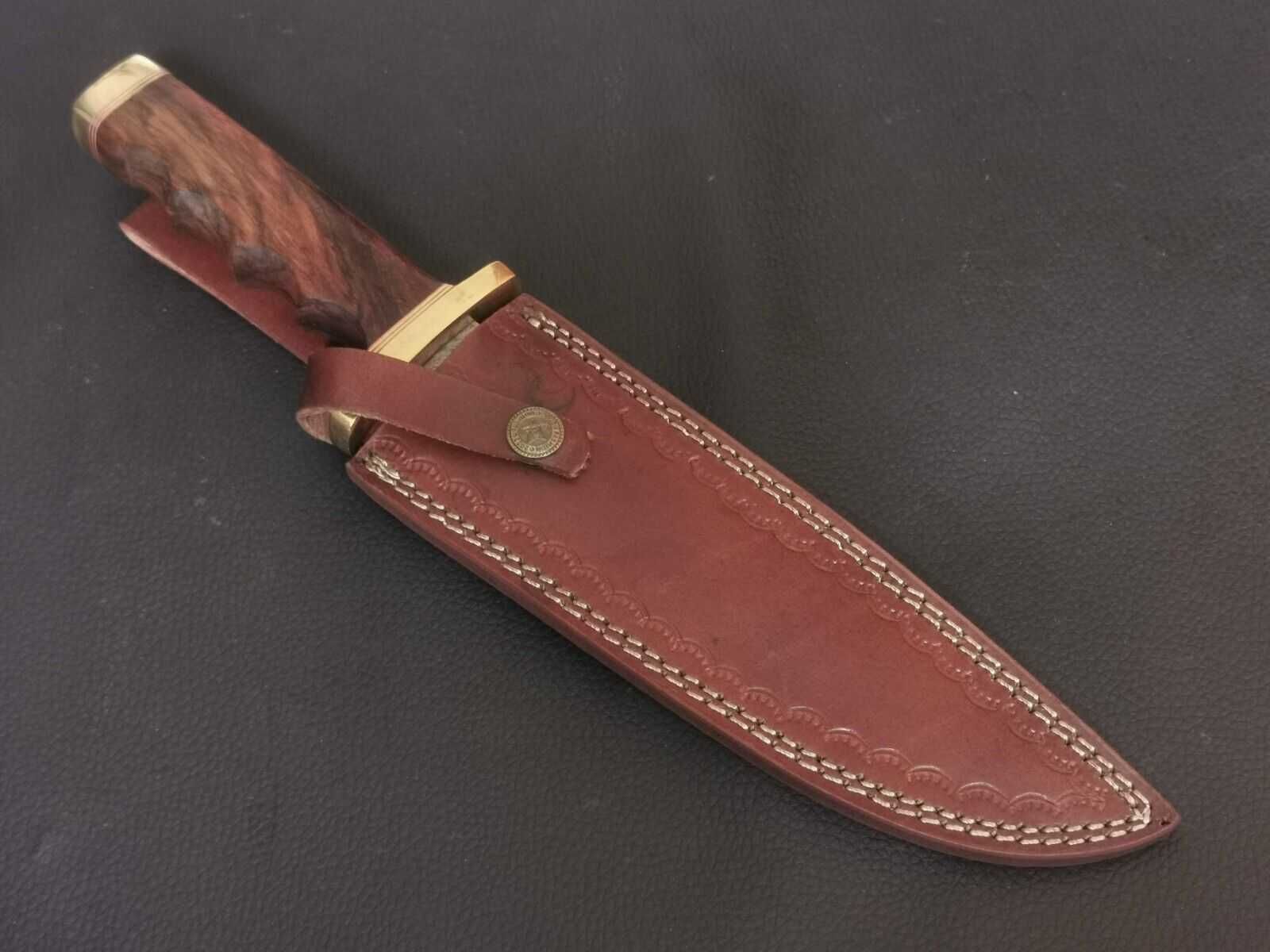 nóż myśliwski BOWIE DAMAST stal damasceńska 32cm. SKINNER bushcraft