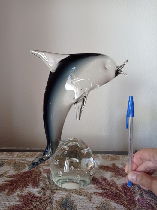 Golfinho decorativo em cristal de Murano