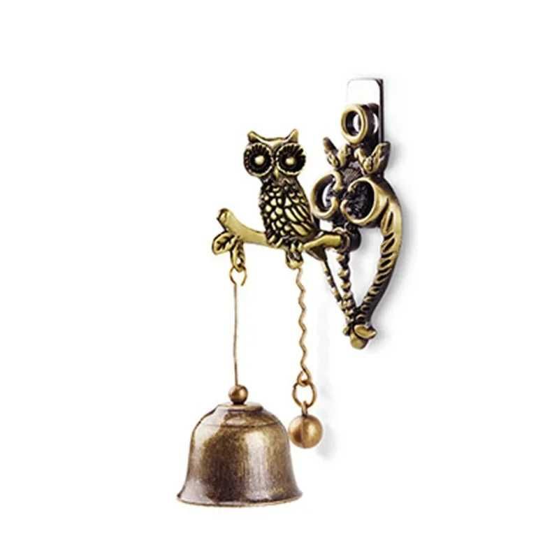 PIĘKNY Zewnętrzny Dzwonek Do Drzwi VINTAGE Metalowa Sowa