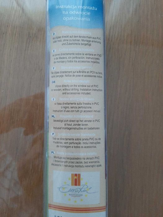 mini roleta z możliwością samodzielnego zwężenia, bez wiercenia