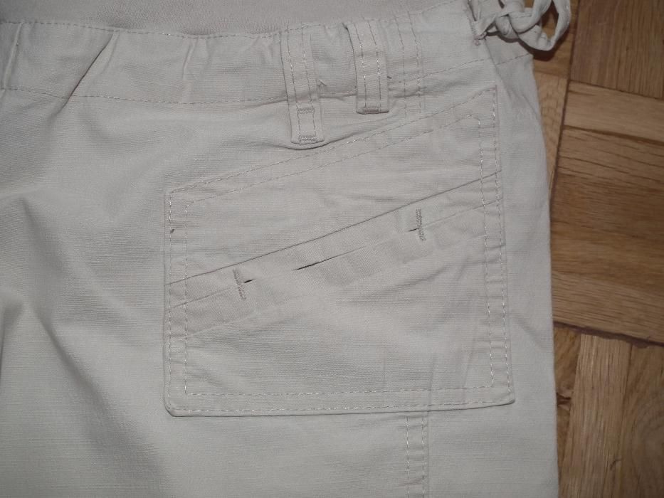 Spodnie ciążowe kolor śmietankowy, materiał dżins