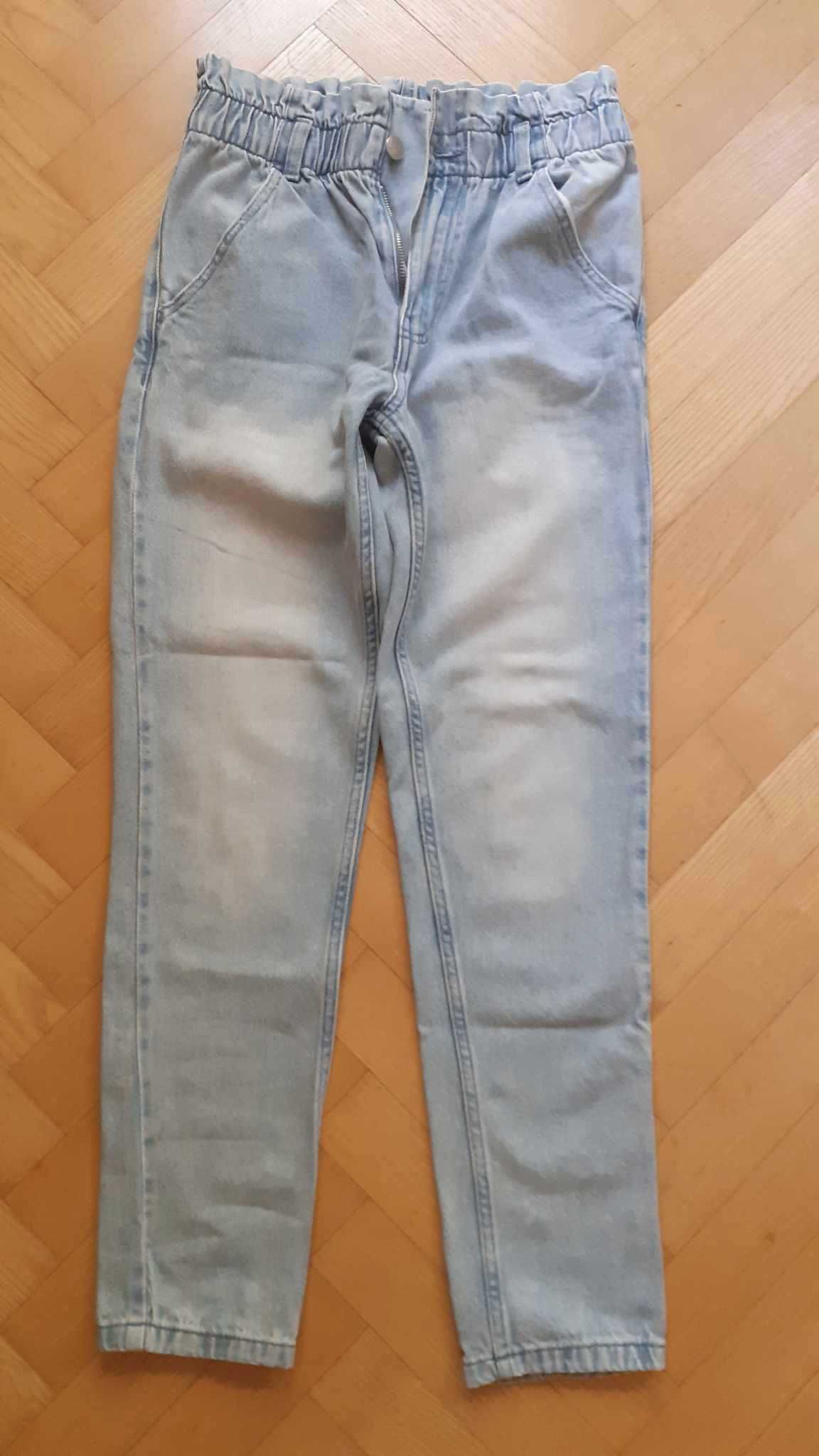 Spodnie dżinsy slouchy 11-12 lat, 152, elastyczna talia
