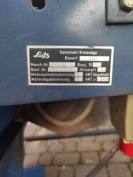 Piła Wahadłowa ,Kołyskowa,Tarczowa LUTZ model AKS,400V,4 KW!!!