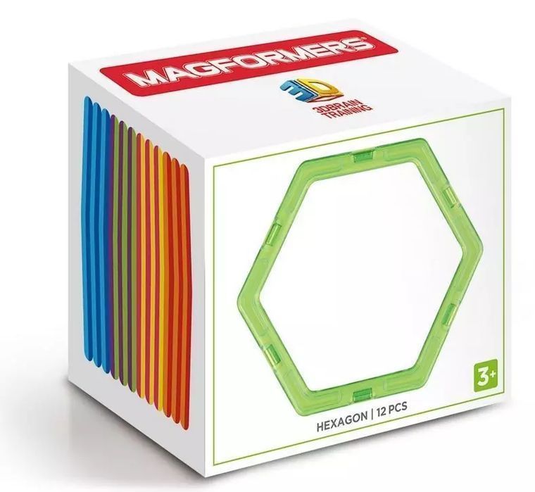 Klocki magnetyczne 3D Magformers Sześciokąty 12 elementów. Magformers