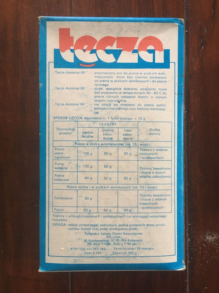 Proszek do prania PRL „tęcza” automat 60