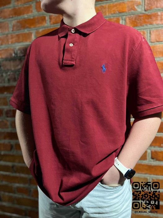 ТОП Якість! Вінтажне Поло Ralph Lauren CLASSIC FIT (бордовий)