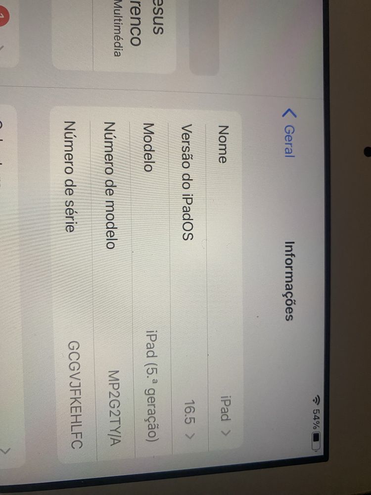 Ipad de 5 Geracao com 32gb