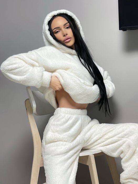 Теплый и мягкий женский костюм для дома и сна, Пижама (42-46) (48-50)