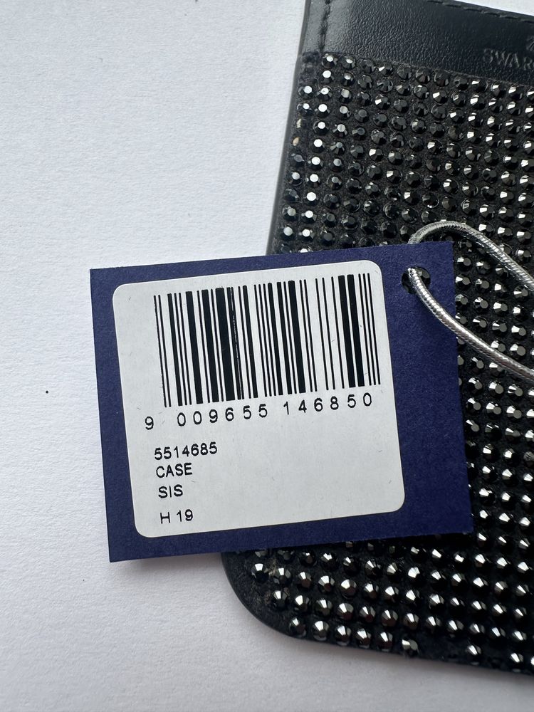 Swarovski case na karty do telefonu czarny cardholder do telefonu