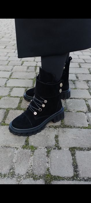 ЛЮТЬ!!! Усі розміри Натуральна Італійська замша жіночі ботинки