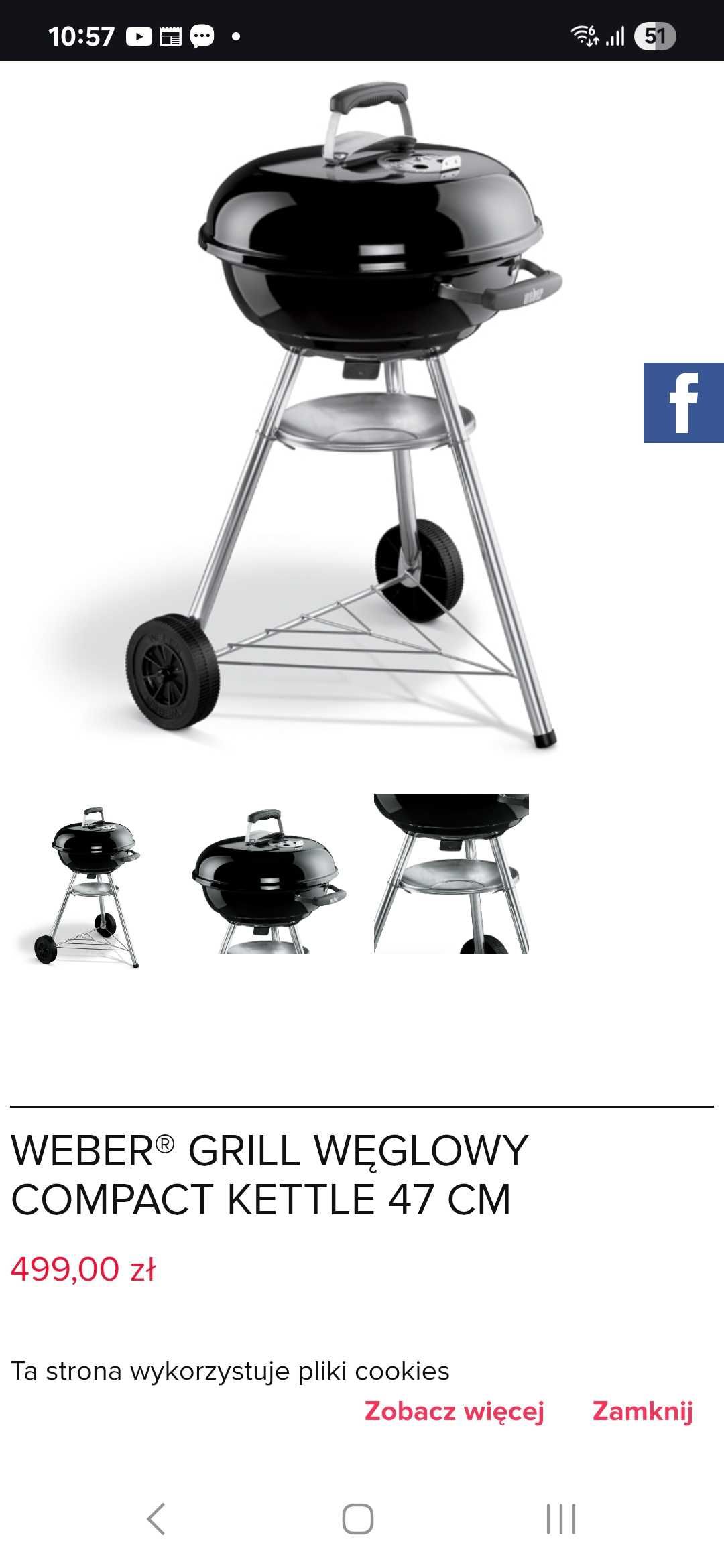 Grill węglowy WEBER 47cm