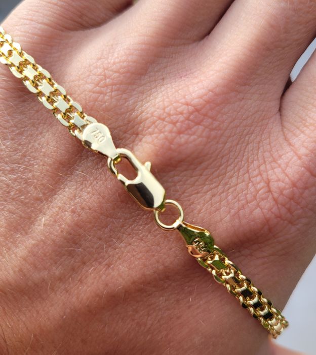 Złoty pozłacany naszyjnik łańcuszek splot versace królewski