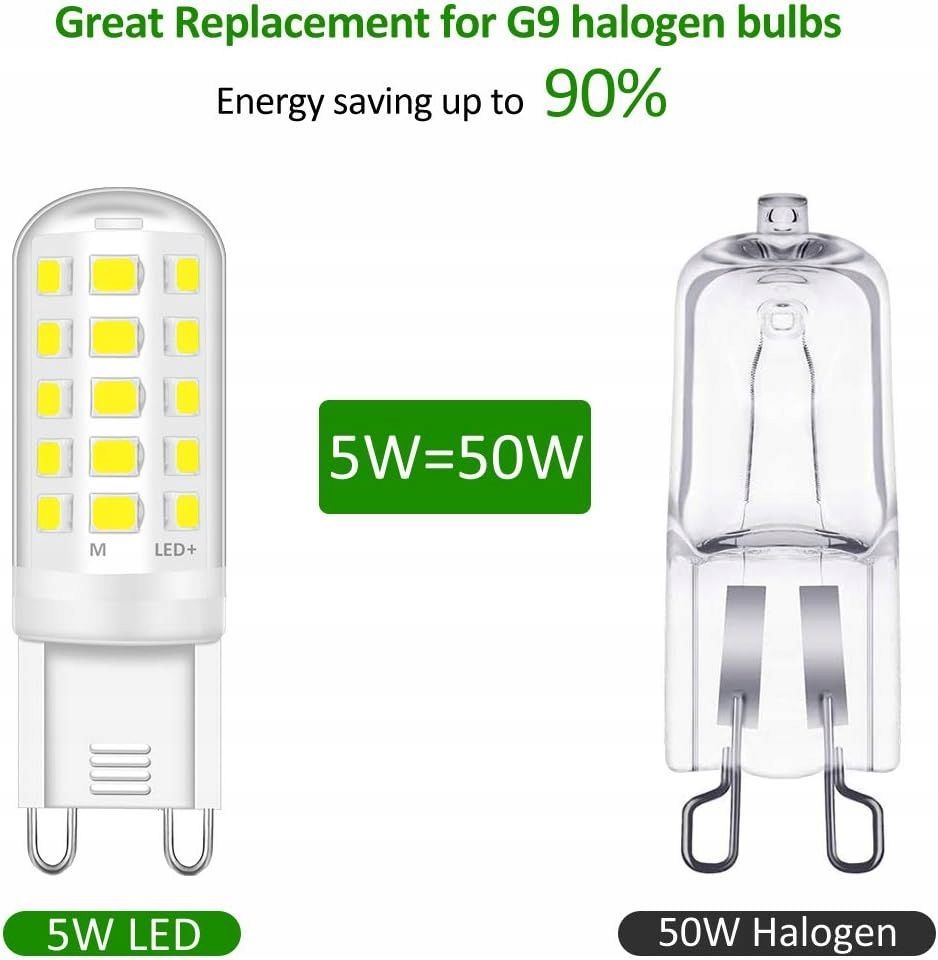 6x żarówka żarówki g9 led 5w tailcas 500lm biały zimny 6000k