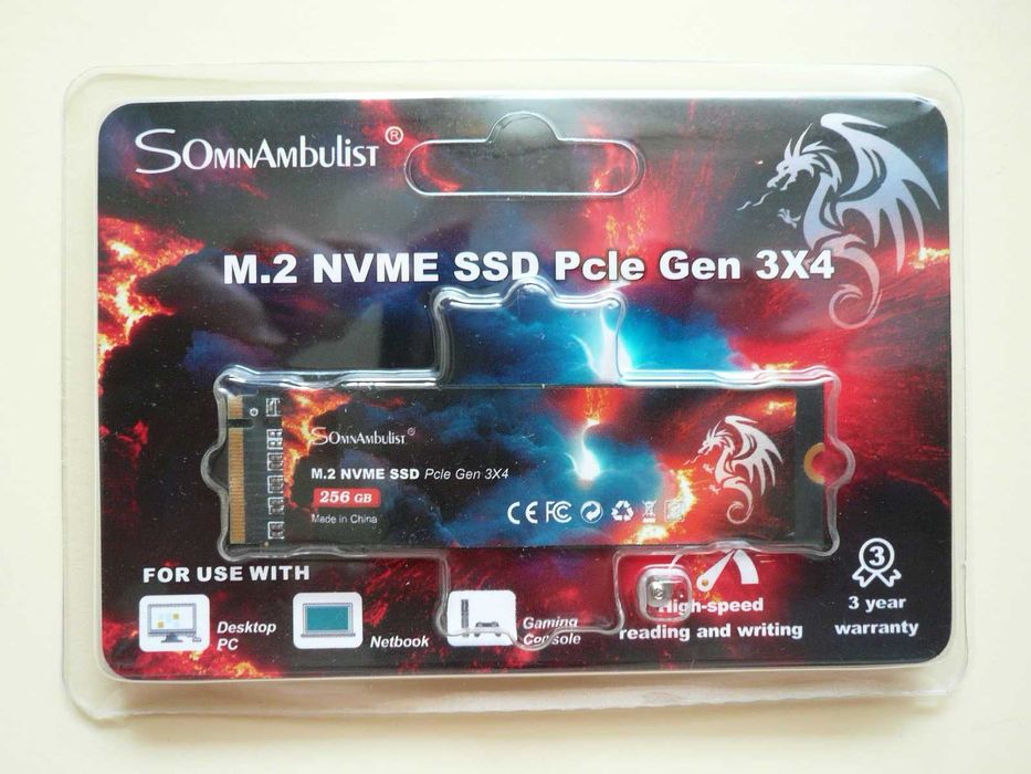 Новий твердотільний диск накопичувач SomnAmbulist 256 Gb M.2 NVME