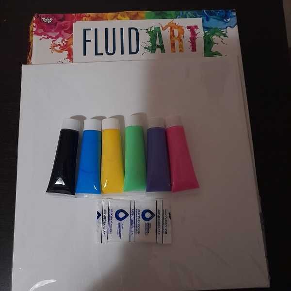 FLUID ART. Новый набор  холст с красками.