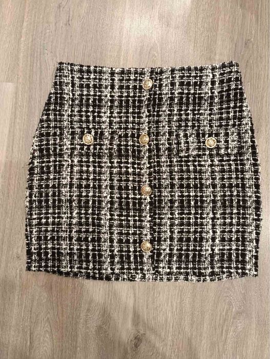 Твидовая мини юбка в стиле chanel