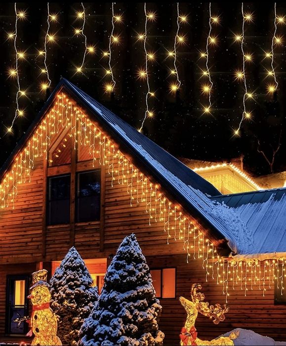 Kurtyna girlanda świetlna sople500 LED 20 m biała ciepła