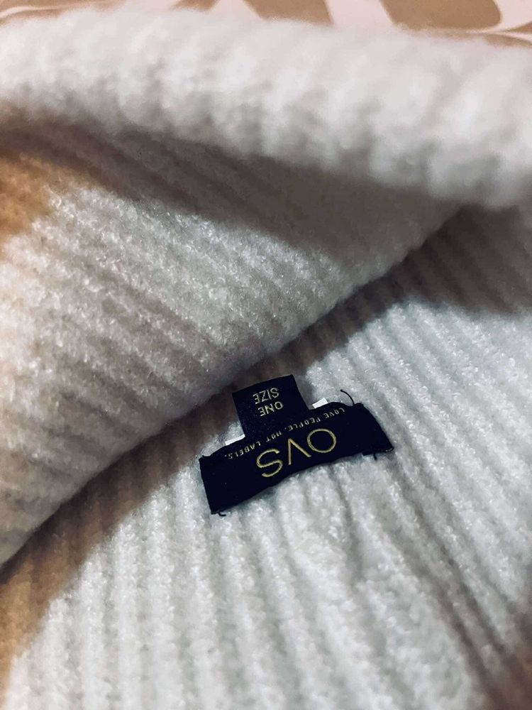 OVS kremowa czapka ecru zimowa piękna nowa