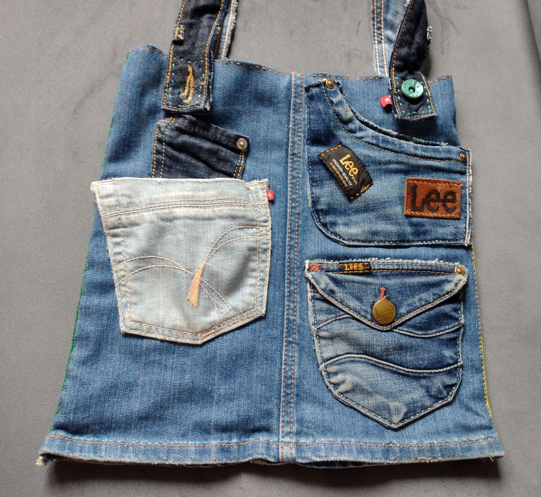 Patchworkowa torebka dżinsowa na ramię hand made