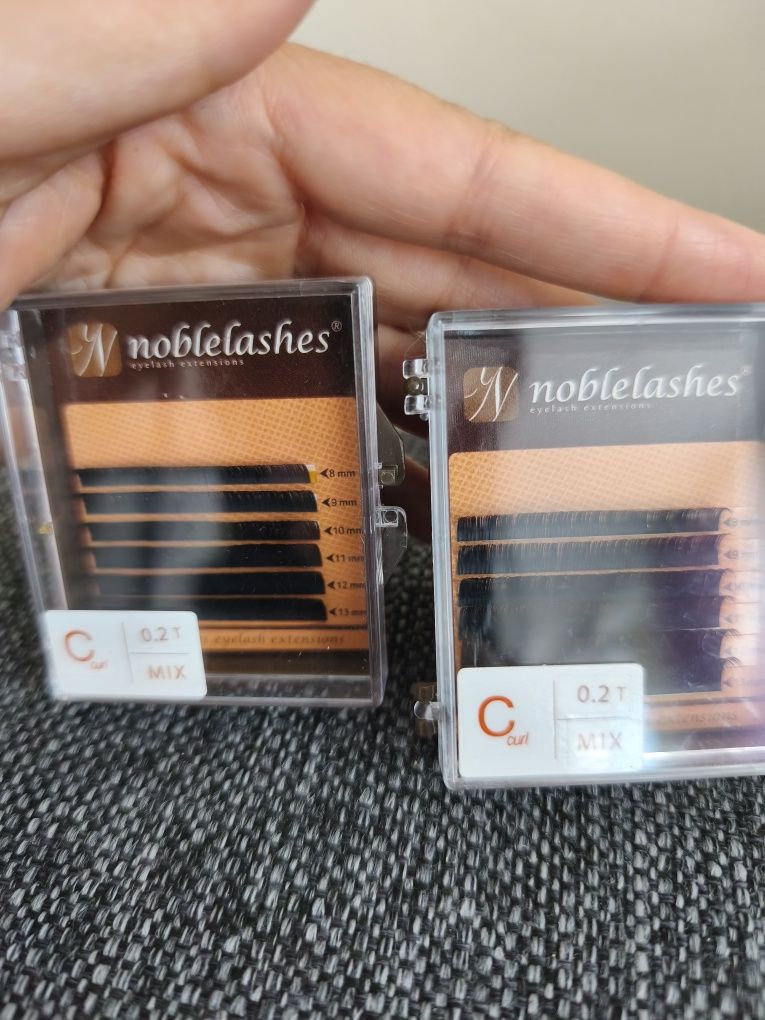 Dwa nowe opakowania rzęs rzęsy do przedłużania noble lashes c curl 0.2