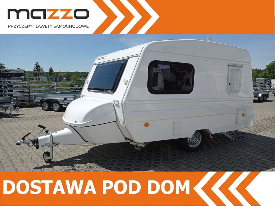 Niewiadów DOSTAWA! PROMOCJA! Przyczepa kempingowa N126NT z termą elektryczną i wyposażeniem dodatkowym. DOSTĘPNA OD RĘKI! DMC 750kg, kat. B