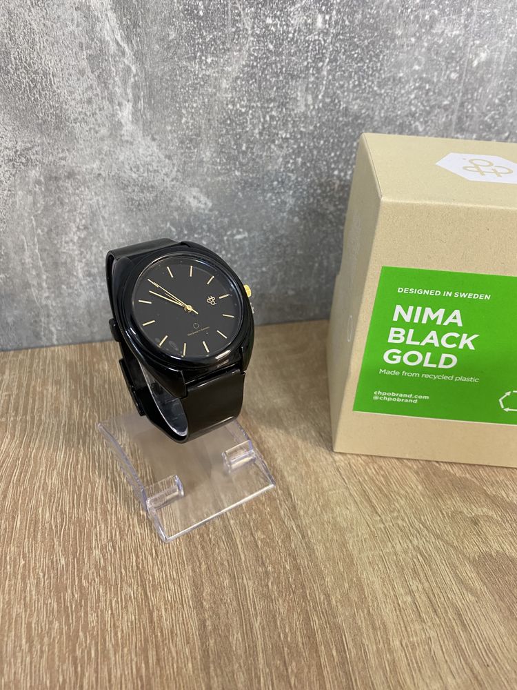 Czarny klasyczny elegancki nowy zegarek Unisex CHPO NIMA UNISEX