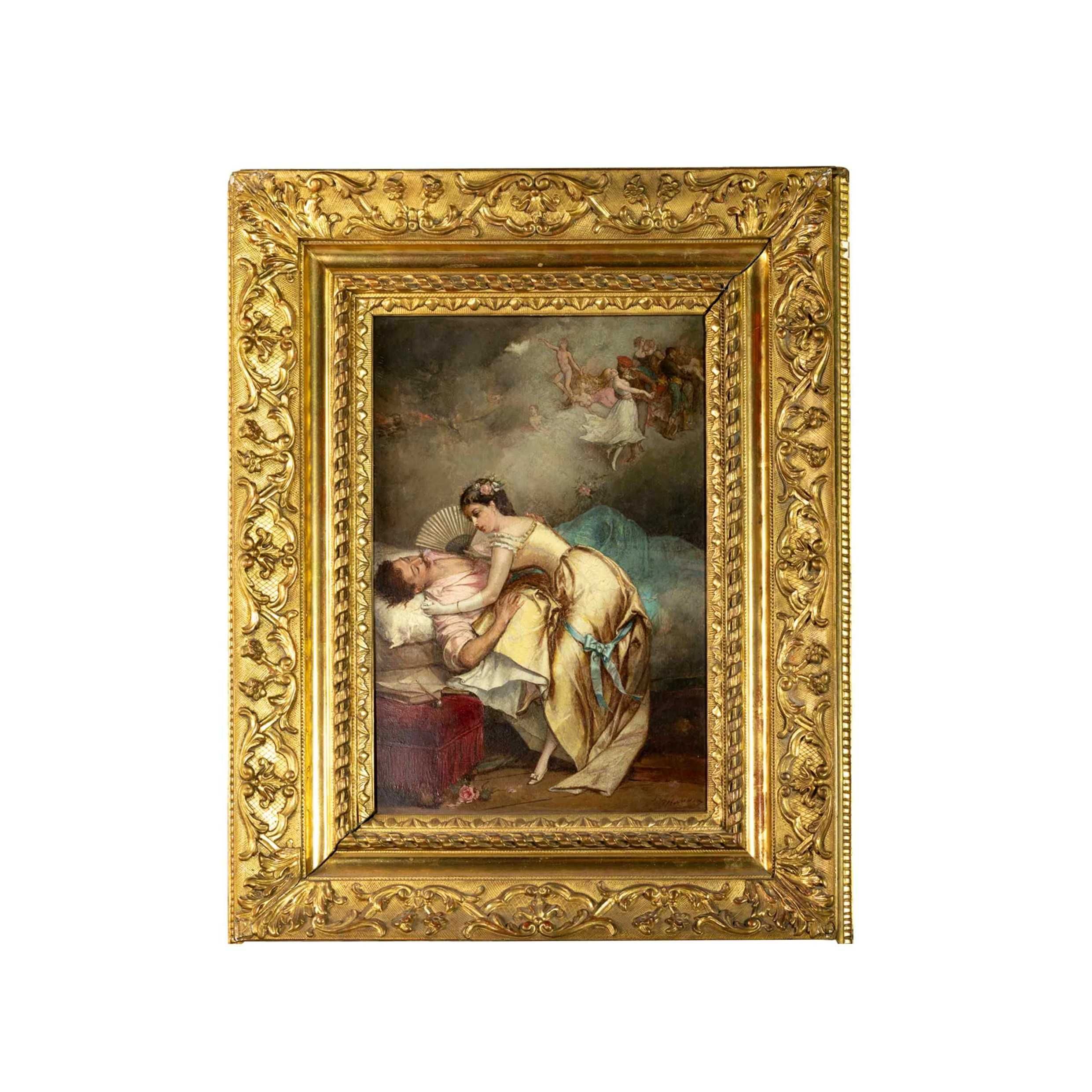 Pintura cena galante Emile Beranger Romantismo | século XIX