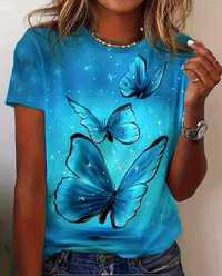 Koszulka motyle Druk cyfrowy 140
