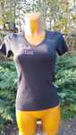 T-shirt damski czarny z cyrkoniami rozmiar M firma MONTEGO