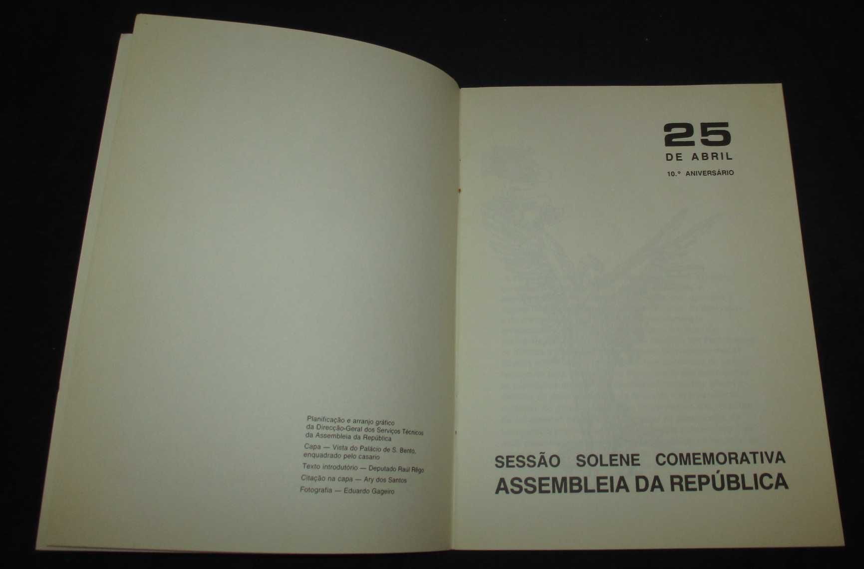 Livro 25 de Abril 10º Aniversário Sessão Solene Comemorativa