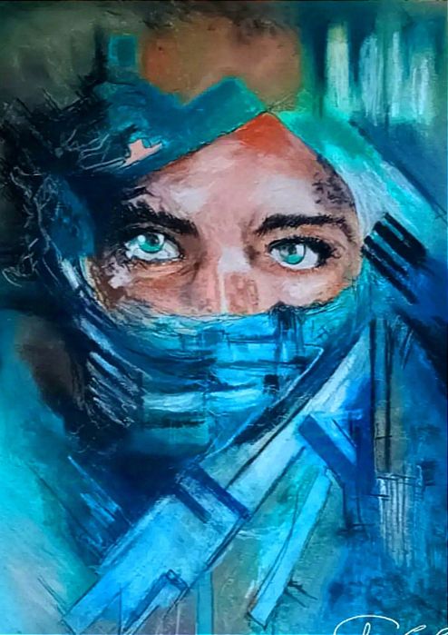 Obraz , zamaskowana kobieta, A3