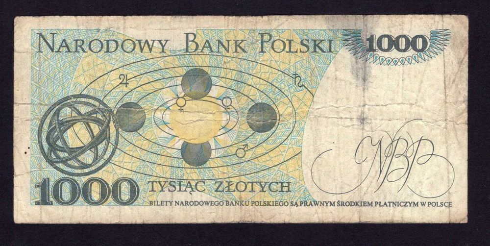 Banknot Polska PRL 1000 Złotych 1982 rok Seria HF6633 P-146c VF