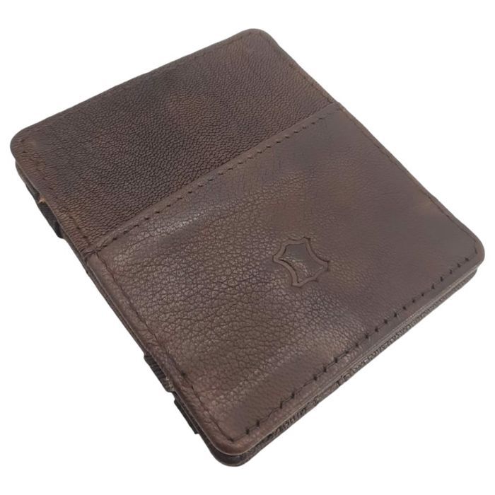 portfel skórzany męski brązowy cienki ochrona rfid