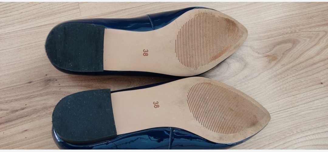 Lordsy buty Sergio Bardi skóra lakierowane granatowe r. 38