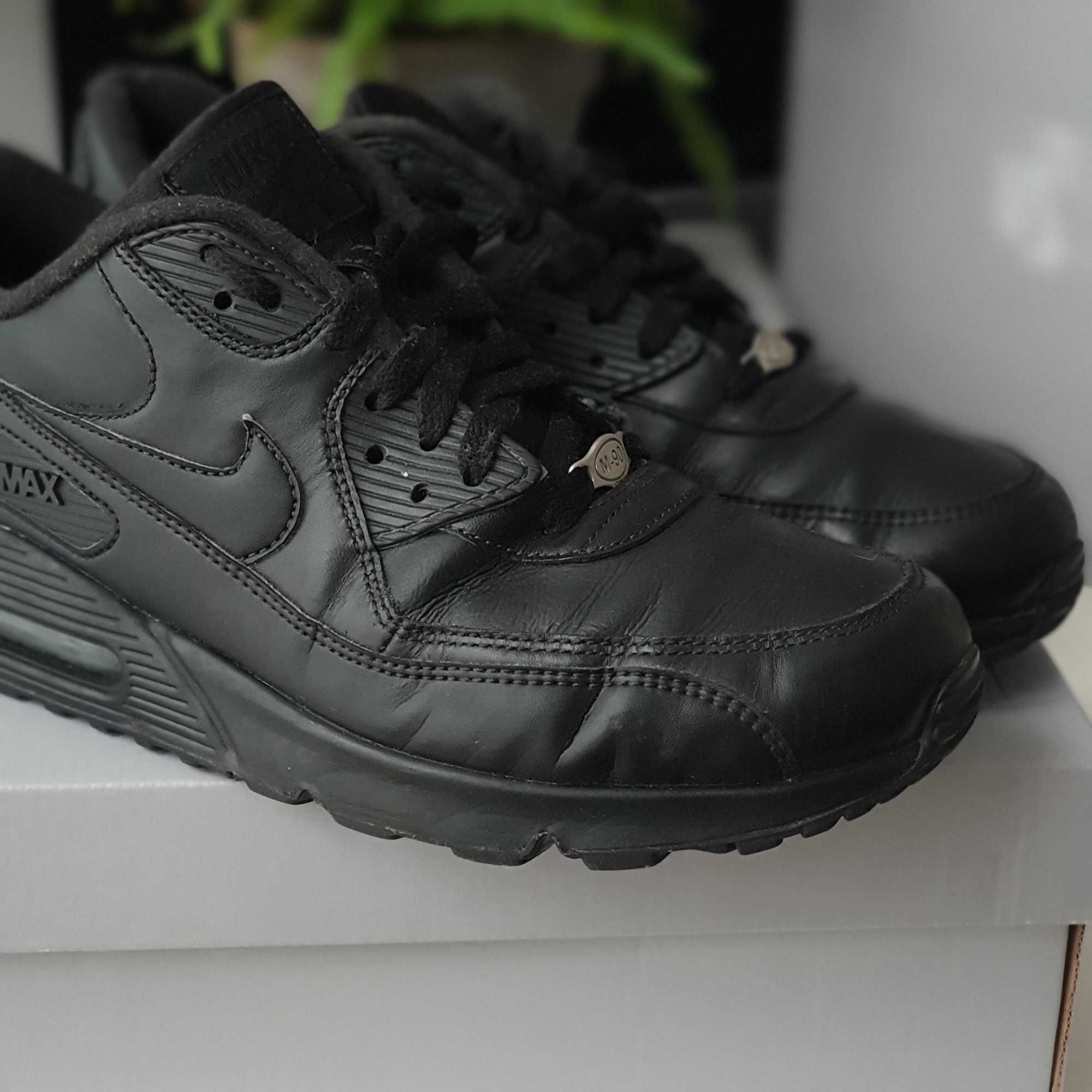 Buty NIKE Air Max 90 Leather - czarne - 44.5 - oryginalne