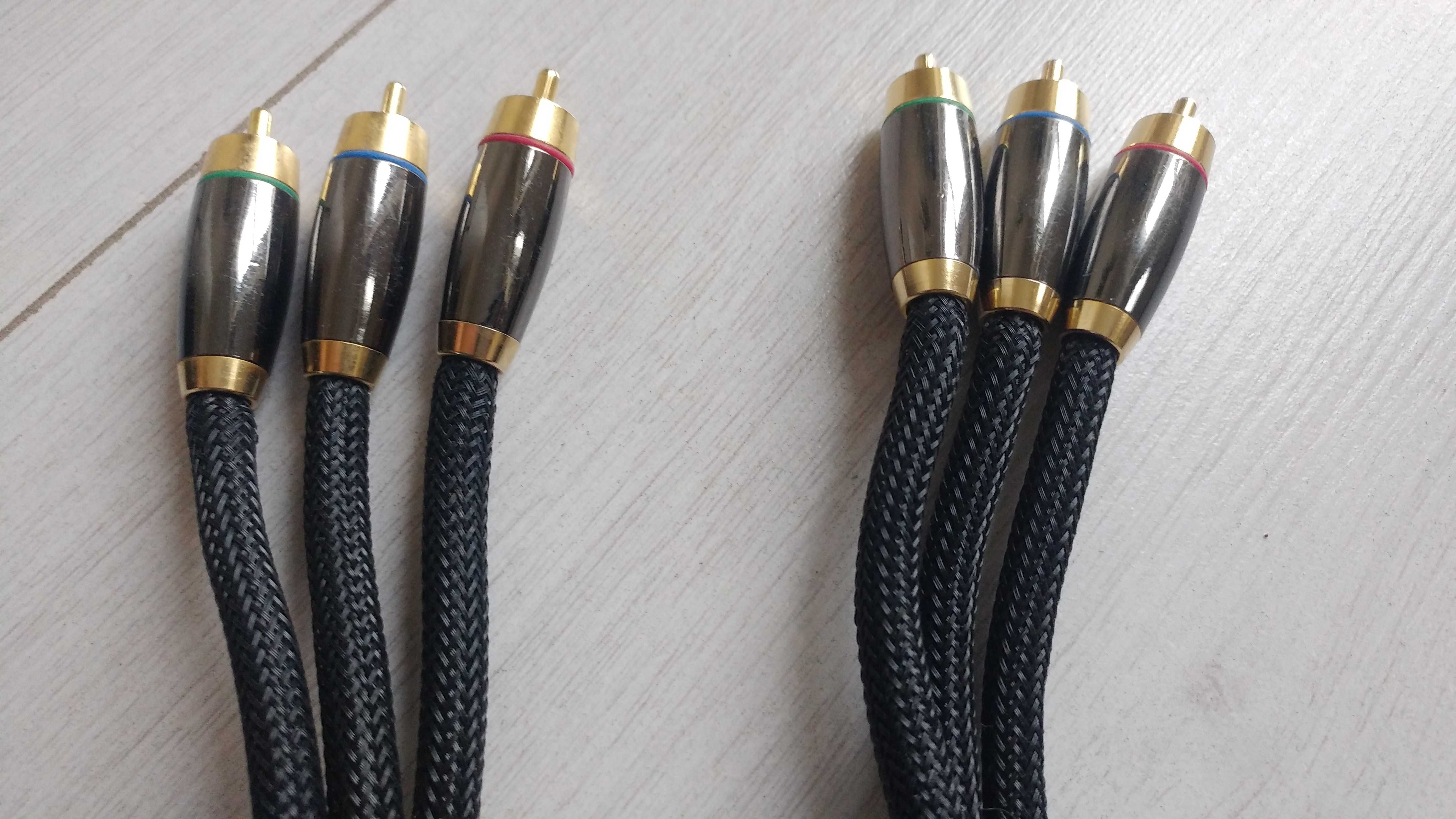 Kabel RGB (Component) w oplocie z filtrami 1.5m gold plated