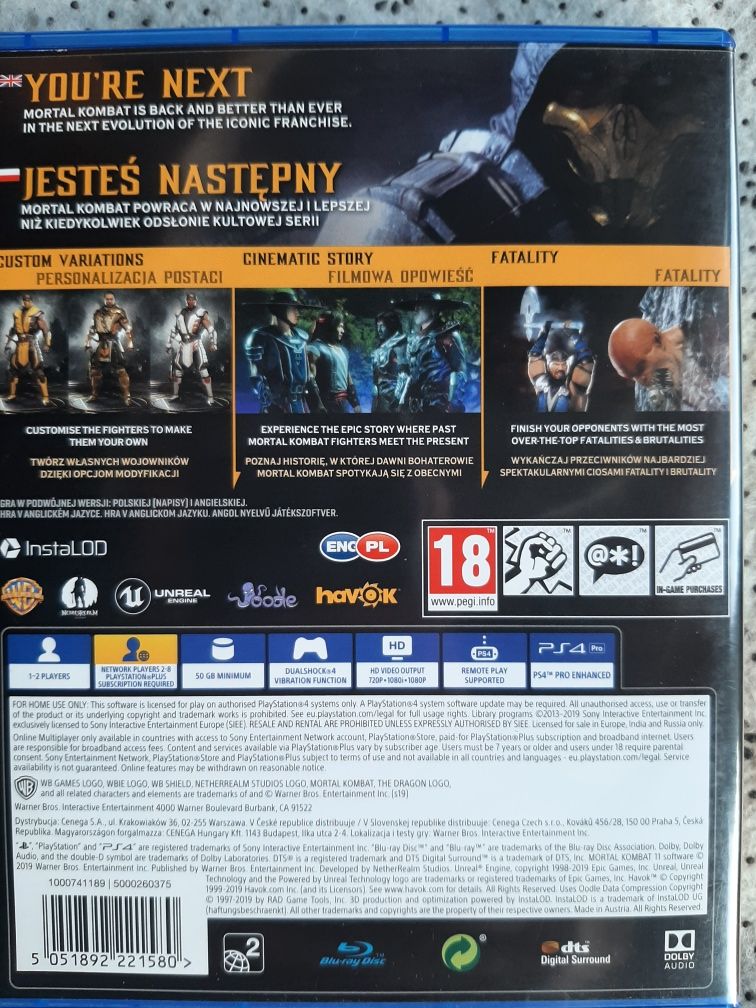 Mortal Kombat 11 gra na PS4