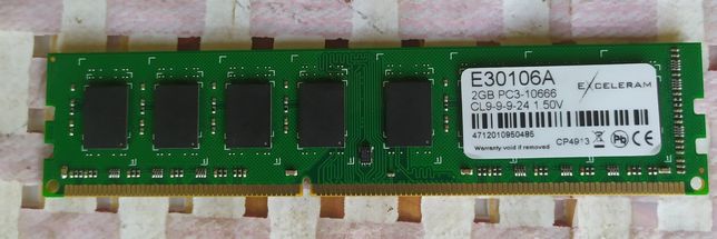 Модуль пам'яті для комп'ютера DDR3 2GB 1333 MHz eXceleram (E30106A)