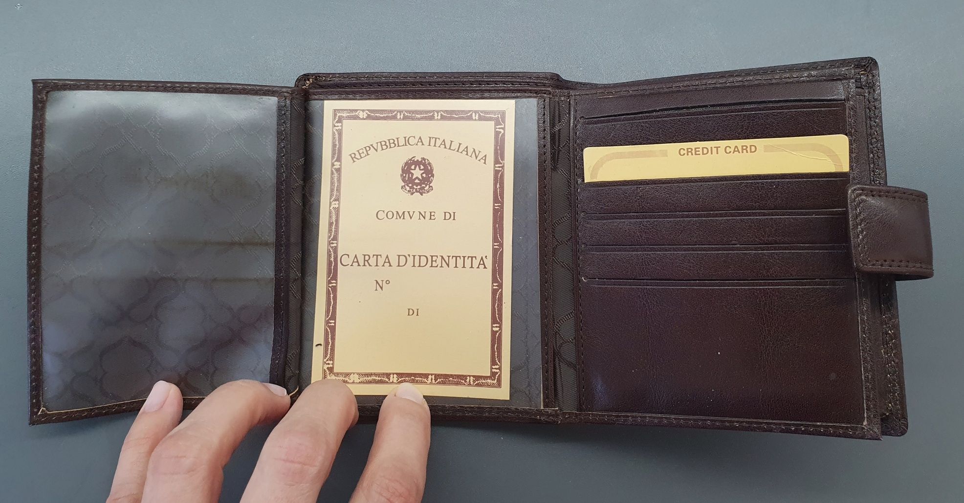 Nowy włoski męski brązowy portfel