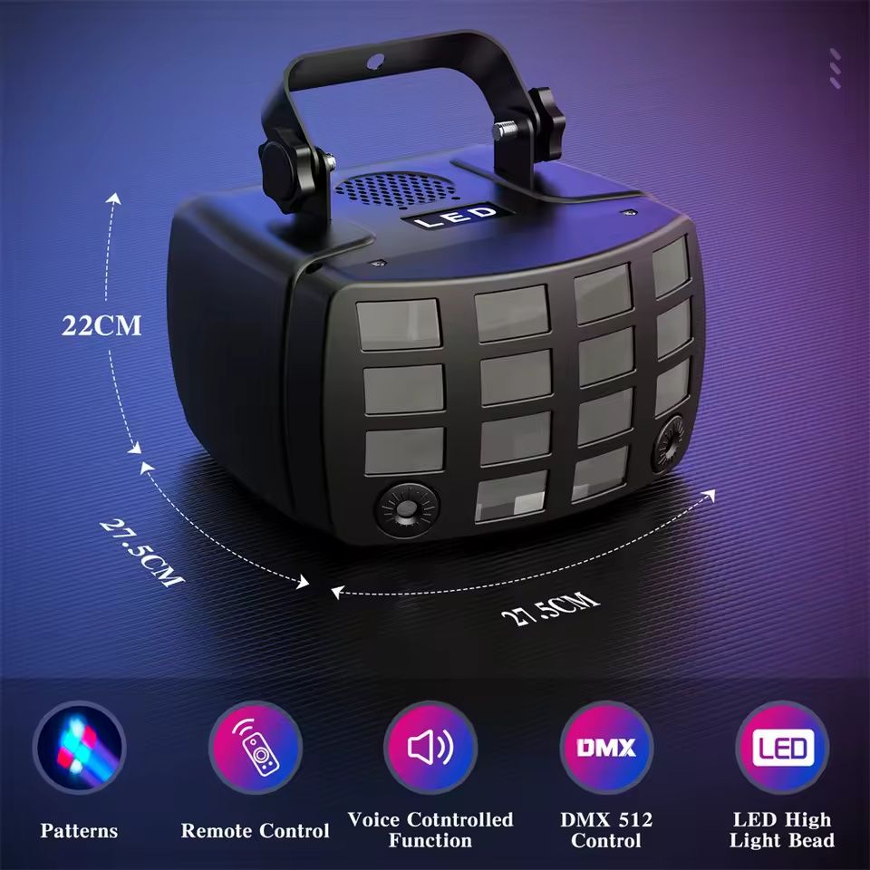DayFlicker-Mini Butterfly Laser Light com controle remoto, Controle DM