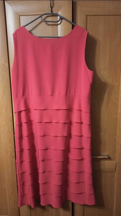 Malinowa suknia sukienka okolicznościowa ślub wesele + bolerko 50 5XL