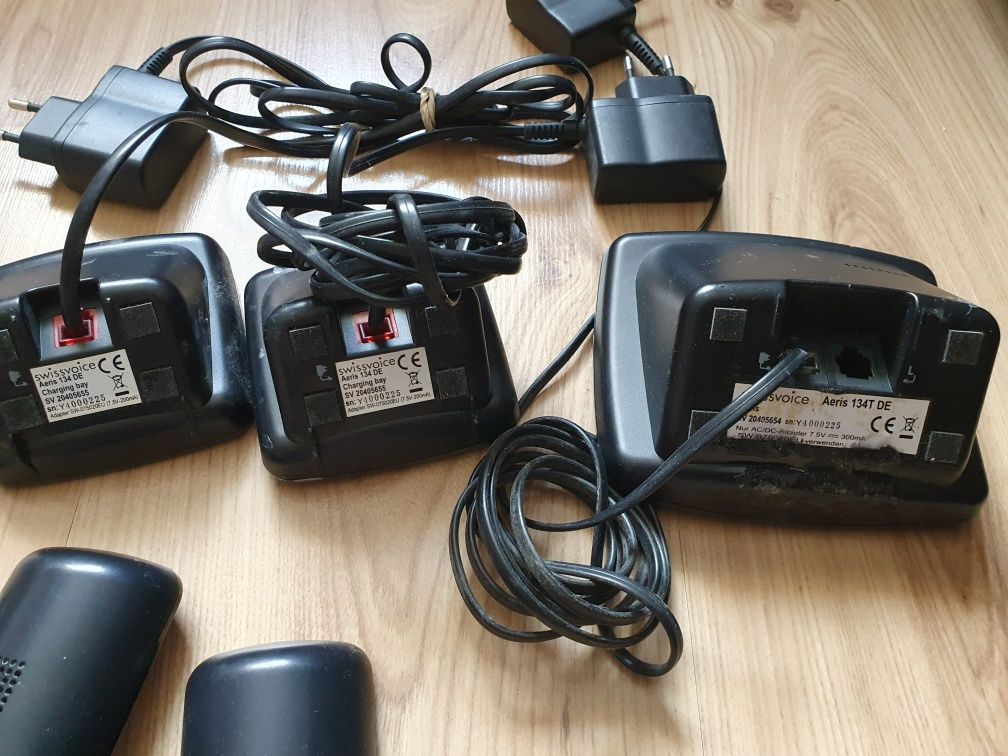 Telefon stacjonarny bezprzewodowy zestaw 3 szt.  telefony stacjonarne