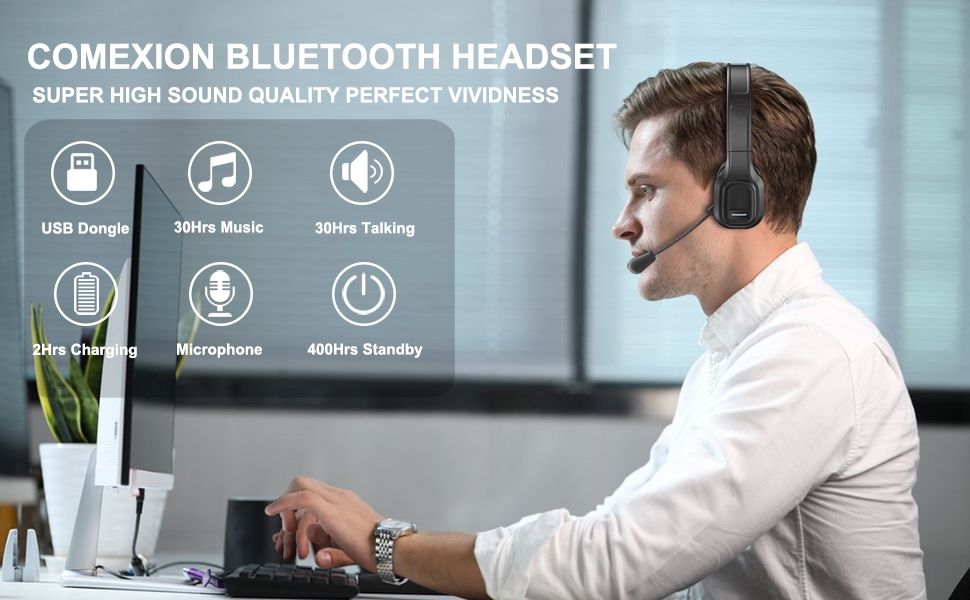Bluetooth-гарнітура COMEXION, бездротова гарнітура з мікрофоном