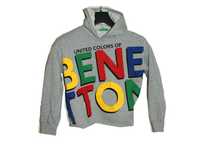 Benetton szara hoodie bluza dziewczęca logo oversize hiphop 140 9 lat
