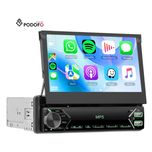 Rádio Retrátil com Carplay e android auto Touch Bluetooth USB AUX novo