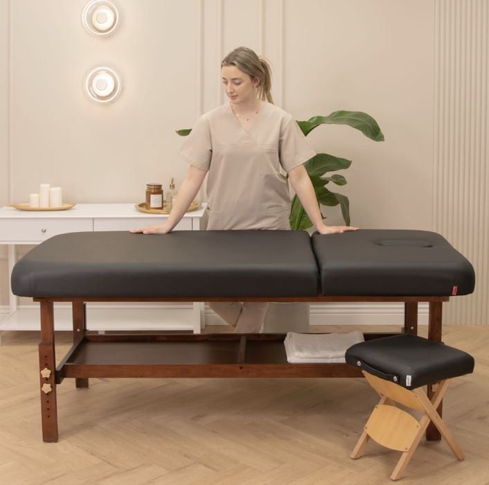 Stacjonarne łóżko do masażu leżanka kozetka do studia tatuażu rzęs