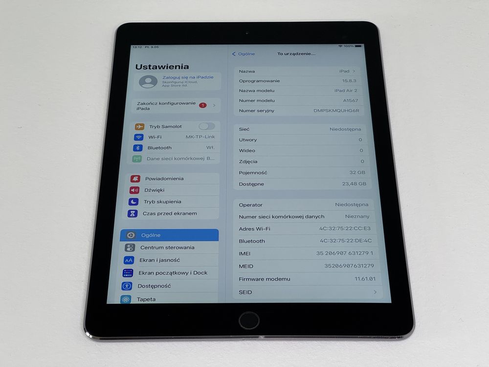 iPad Air 2 (A1567) 32GB - Cellular (LTE) - faktura VAT 23%
