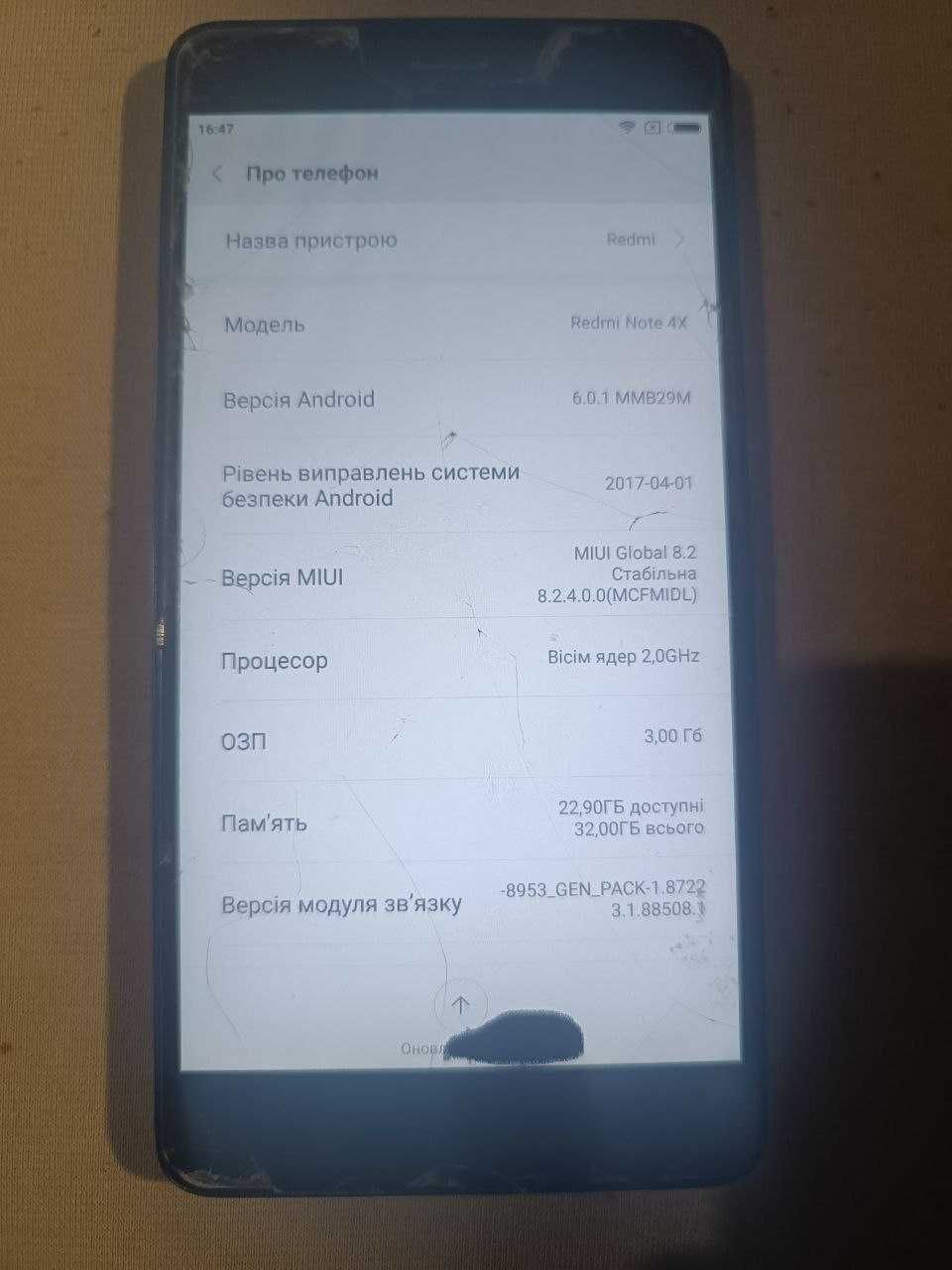 Телефон Xiaomi Redmi Note 4X 3/32 GB