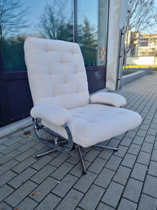 Fotel Bauhaus wypoczynkowy, chromowany, lata 60,mid-century,vintage