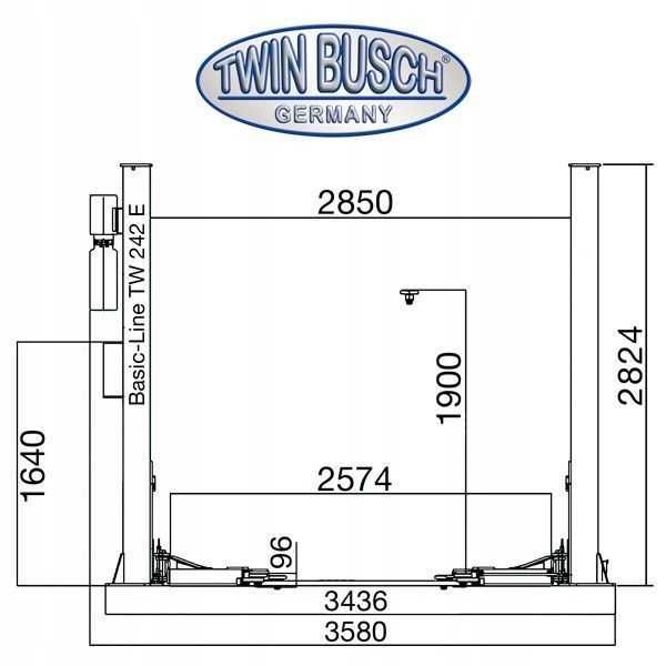 Podnośnik dwukolumnowy TWIN BUSCH TW 242E 4200KG